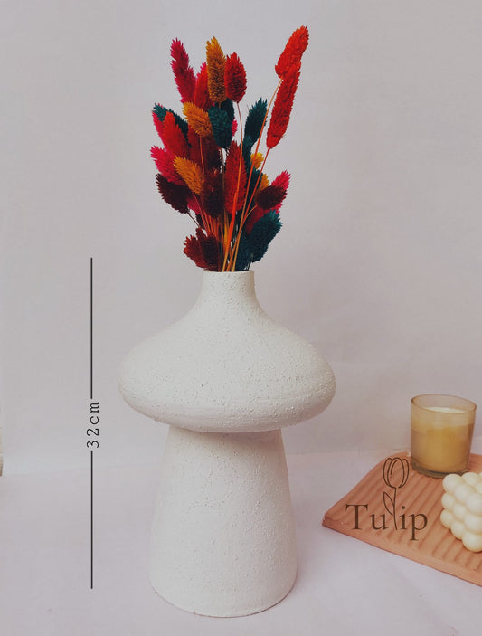 Ceramic Abstract White Vase