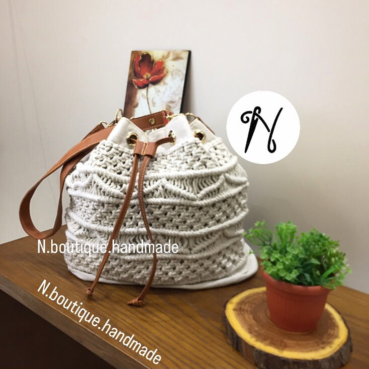 Macrame bucket bag