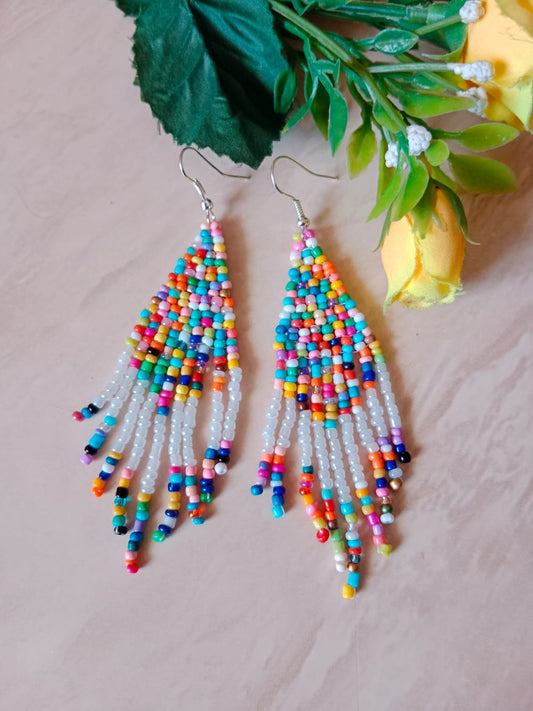 Earrings with Colorful Beads