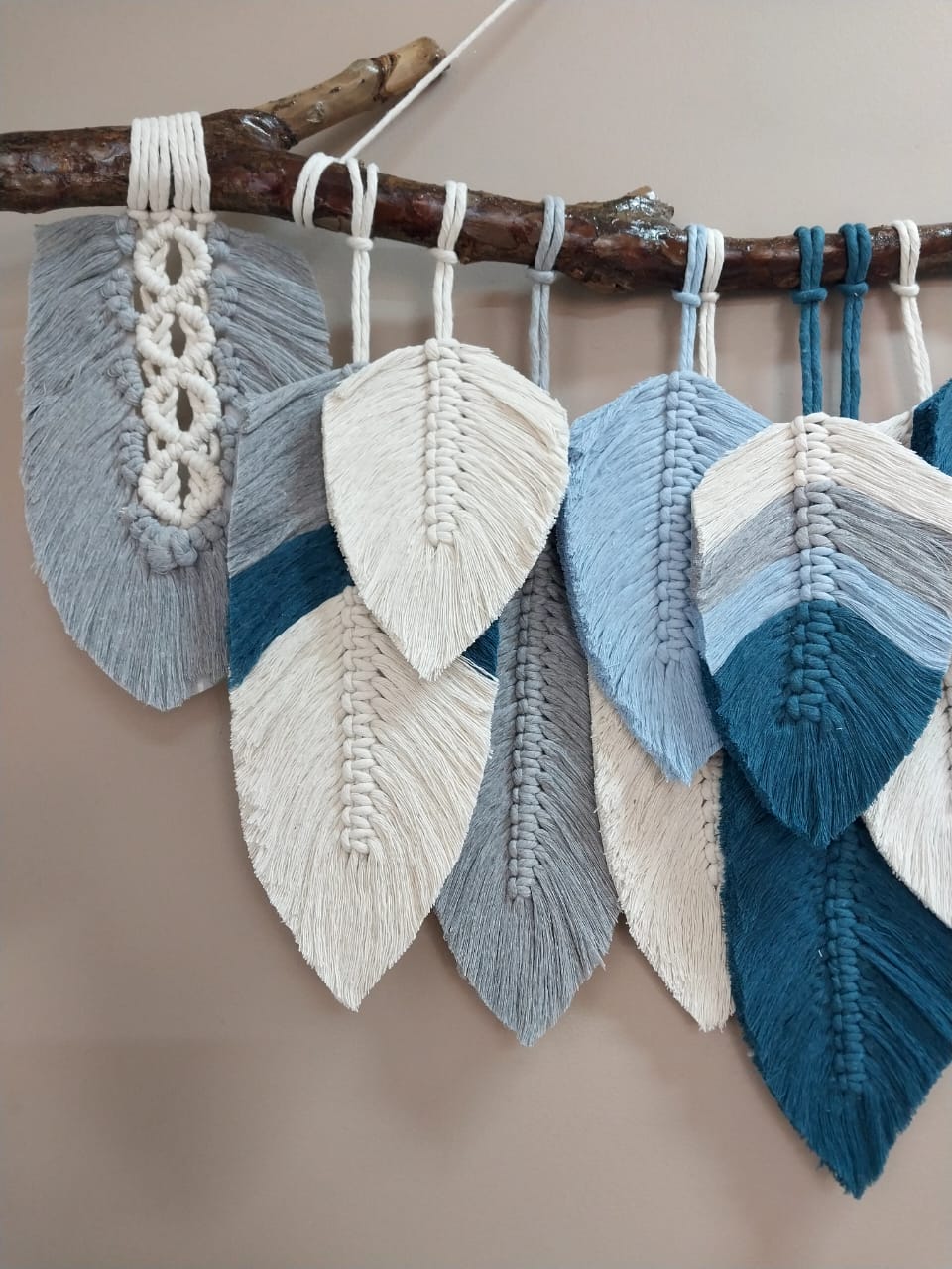 Macrame Leaves Wide Wall Hanging