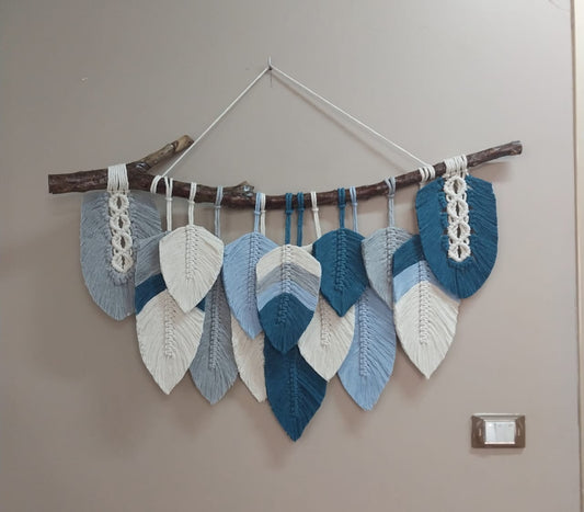 Macrame Leaves Wide Wall Hanging