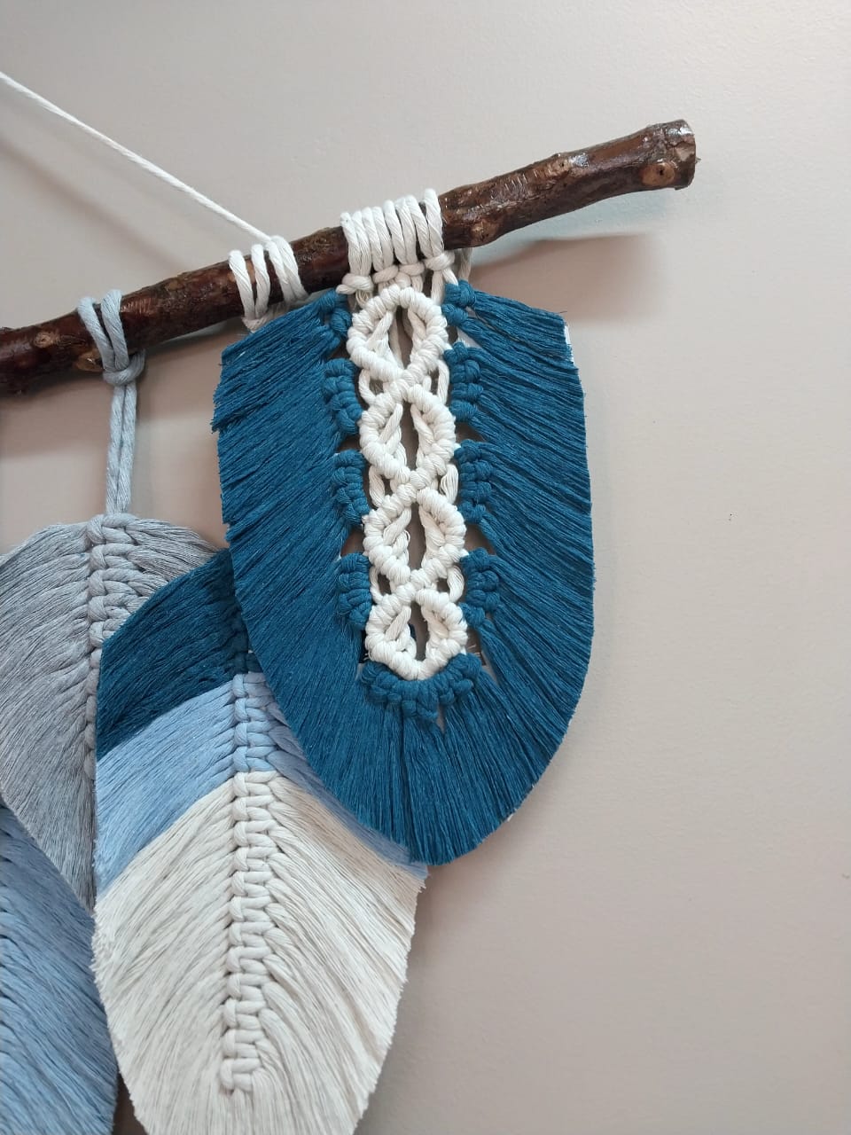 Macrame Leaves Wide Wall Hanging