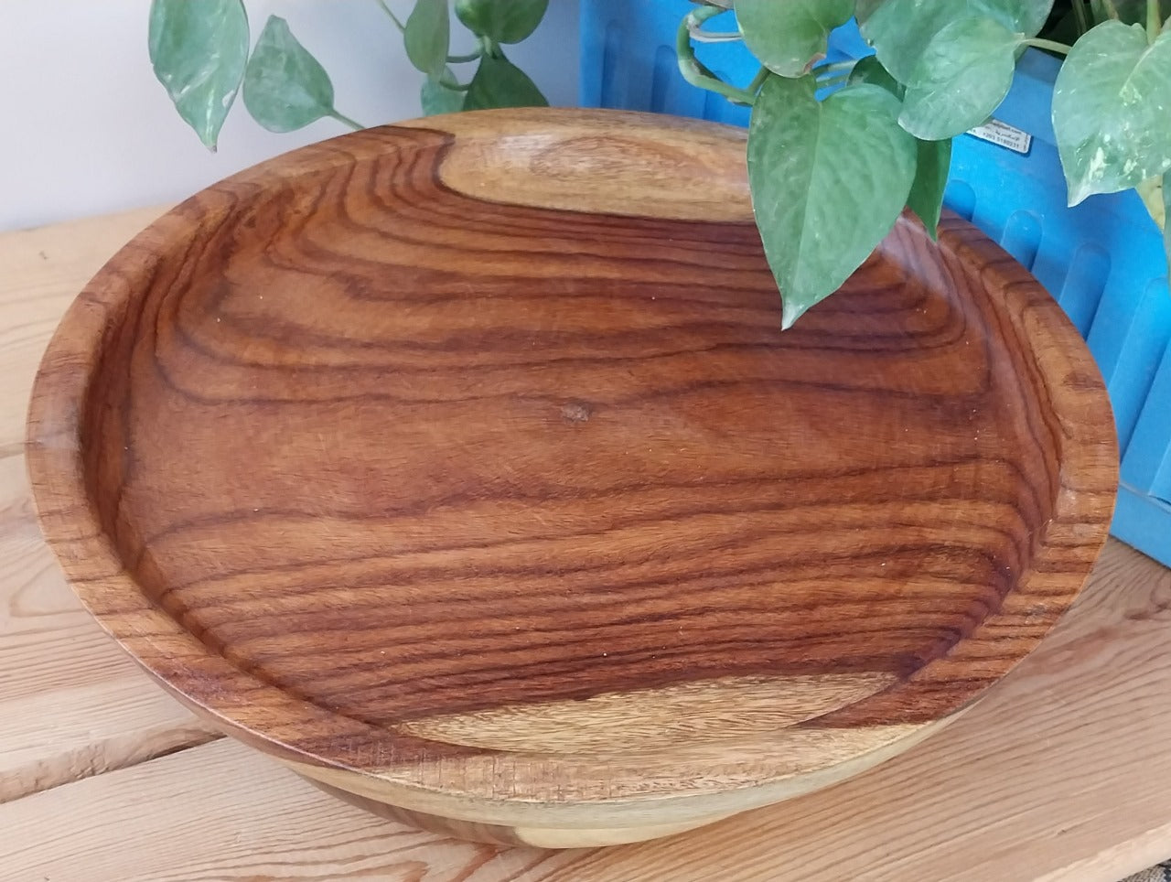 Wooden Flat 3 Plates Set
