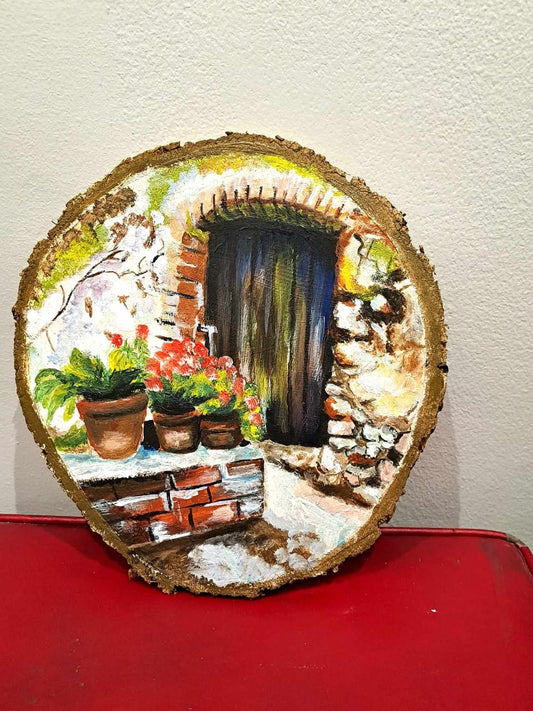 Outdoors Painting on Wooden Tableau