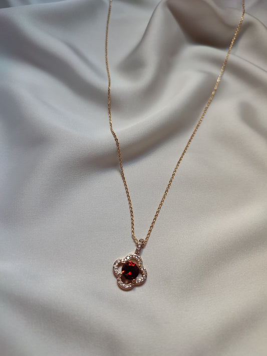 Van Cleef Inspired Rose Necklace
