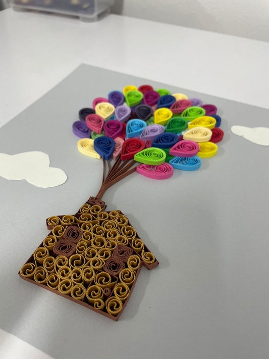 Quilling Paper Frame, Flying House, Up Movie