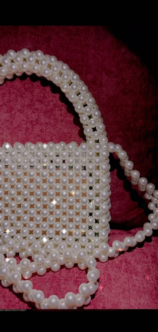 White Pearls Mini Handbag