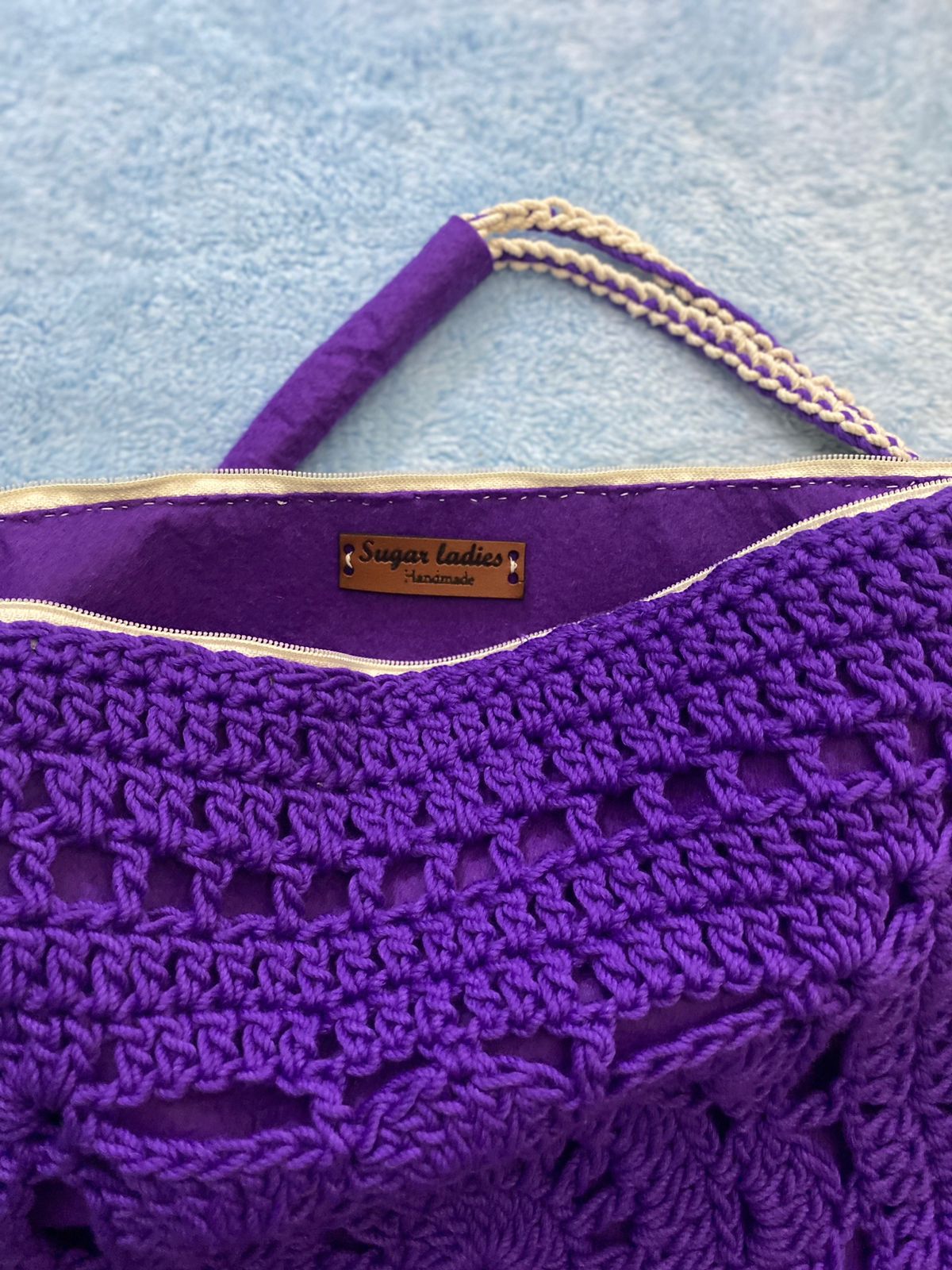 Crochet Tote Bags, Inner Linen, Multicolor