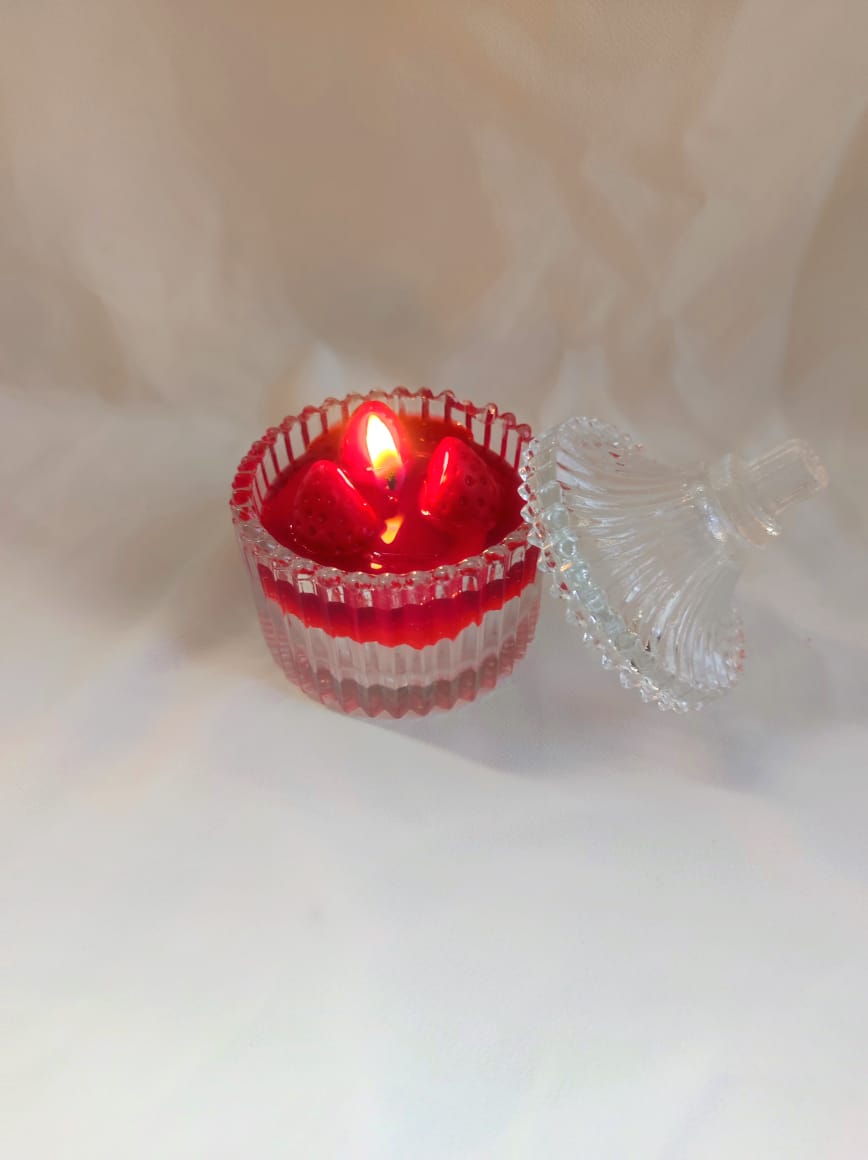 Small Strawberry Candle