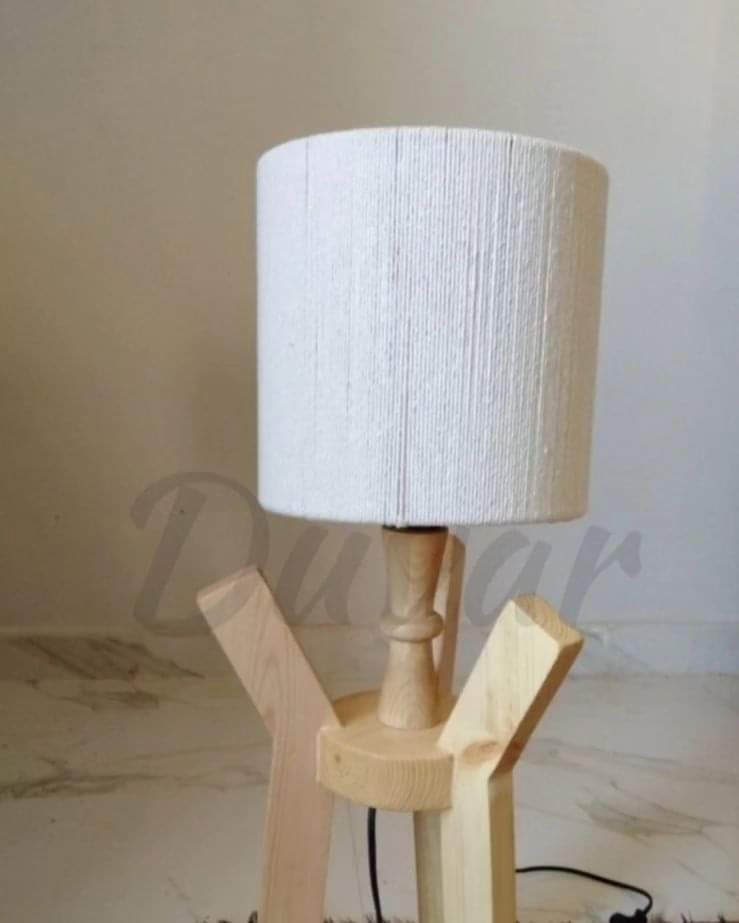 Wooden Lampshade, Boho, White